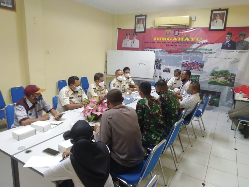 Rapat Koordinasi  dalam rangka persiapan Penanganan Covid - 19 ( Perwali No 13) tentang Protokol kesehatan diwilayah Kota Samarinda. "Rabu 16 Juni 2021"