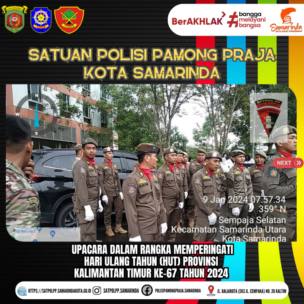 Upacara Dalam Rangka Memperingati Hari Ulang Tahun (HUT) Provinsi Kalimantan Timur ke-67 Tahun 2024