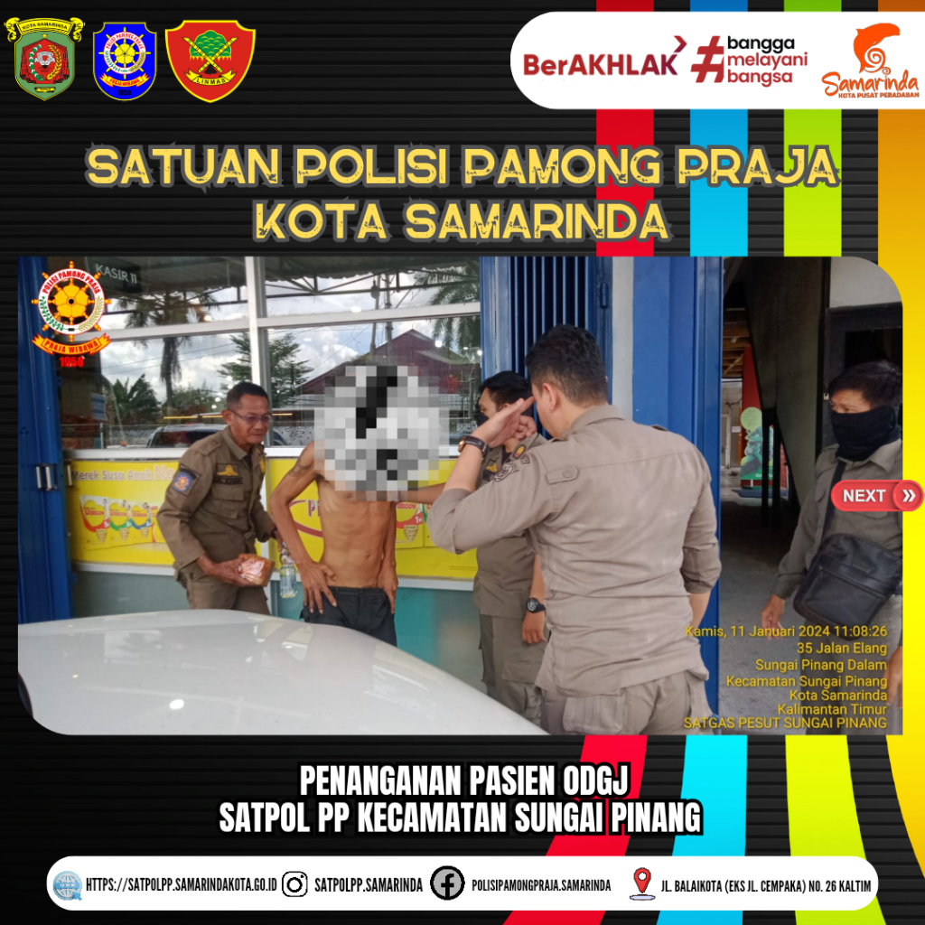 Penanganan Pasien ODGJ, Satpol PP Kecamatan Sungai Pinang Menindaklanjuti Laporan Masyarakat