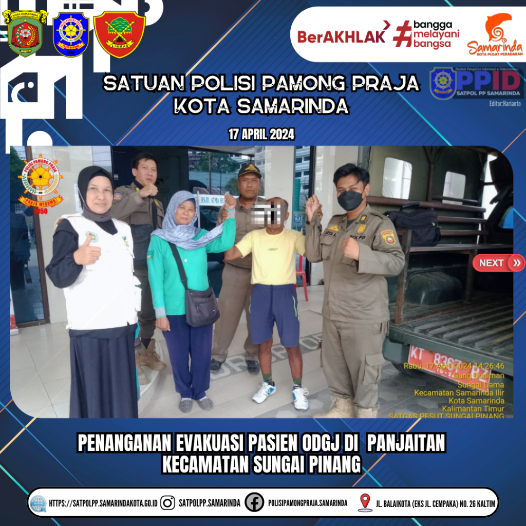 Penanganan Evakuasi Pasien ODGJ Bersama TKSK dan PSM Setempat di DI.Panjaitan