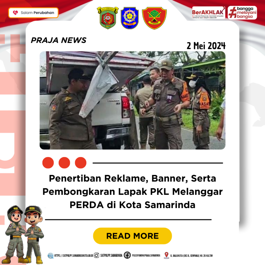 Penertiban Massal Reklame dan Lapak PKL di Samarinda: Langkah Tegas Menuju Kota yang Lebih Teratur