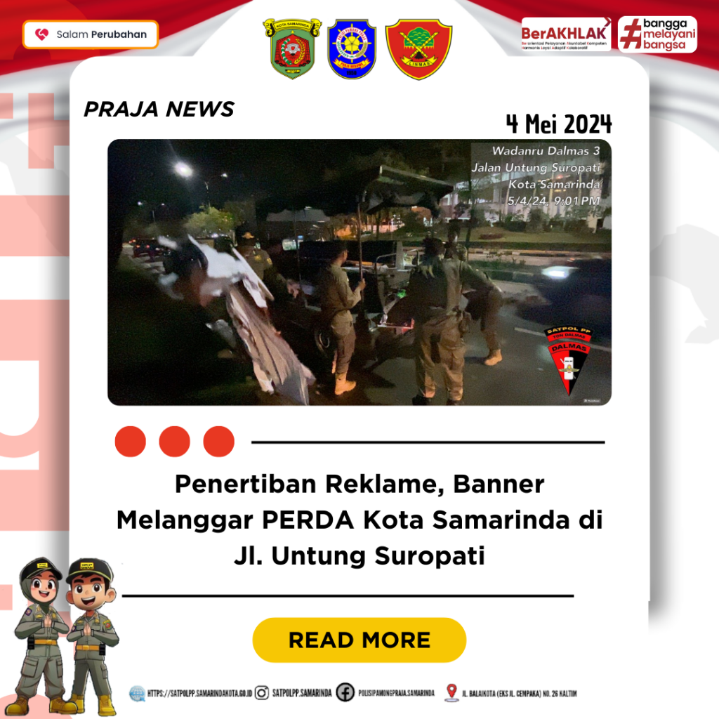 Pelanggaran Pemasangan Reklame dan Banner Yang Tidak Sesuai Dengan PERATURAN Daerah.