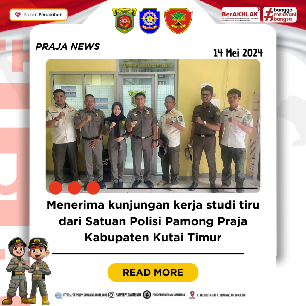 Menerima Kunjungan kerja Studi Tiru dari Satuan Polisi Pamong Praja Kabupaten Kutai Timur