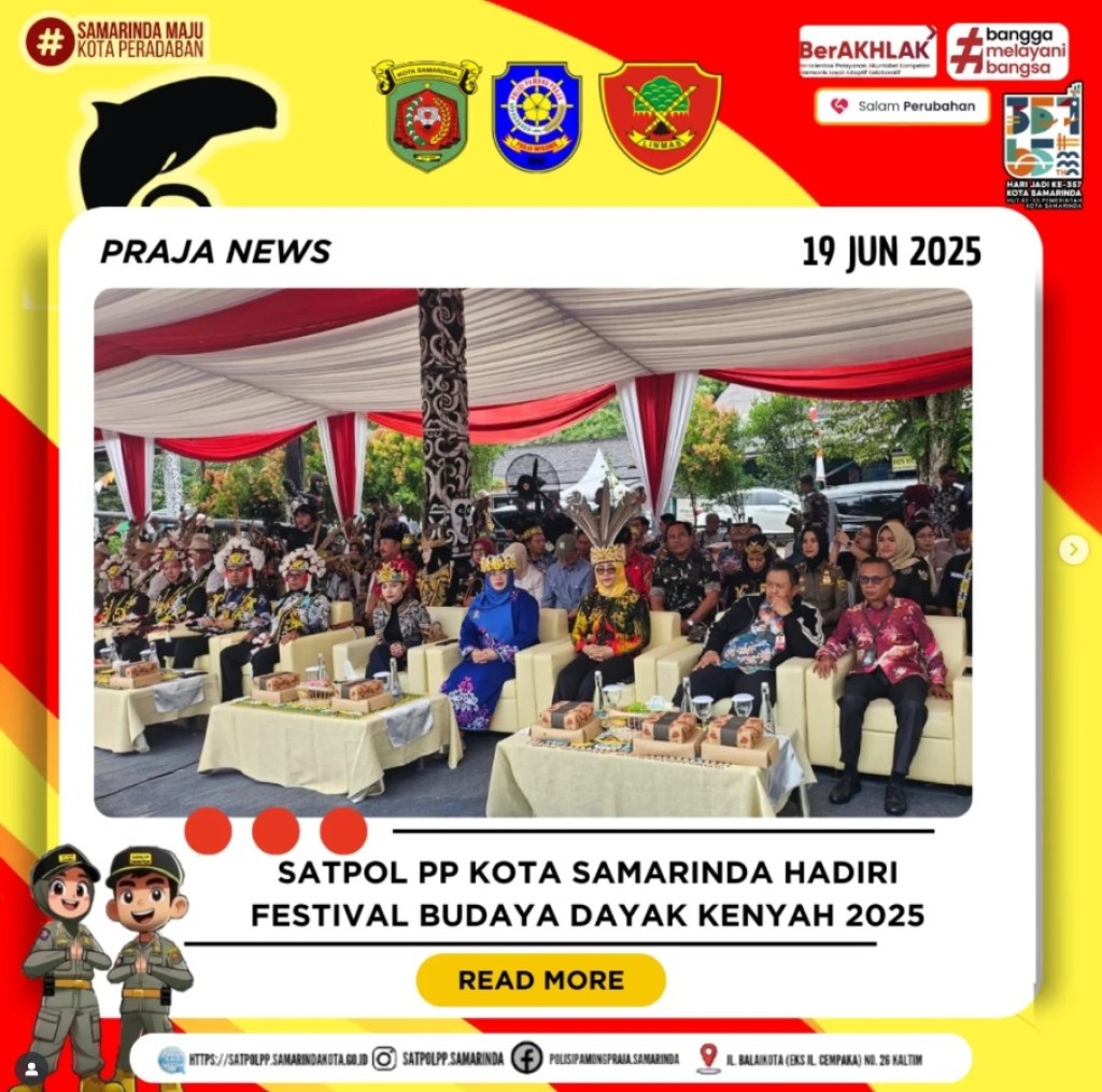 SATPOL PP Kota Samarinda Hadiri Festival Budaya Dayak Kenyah 2025