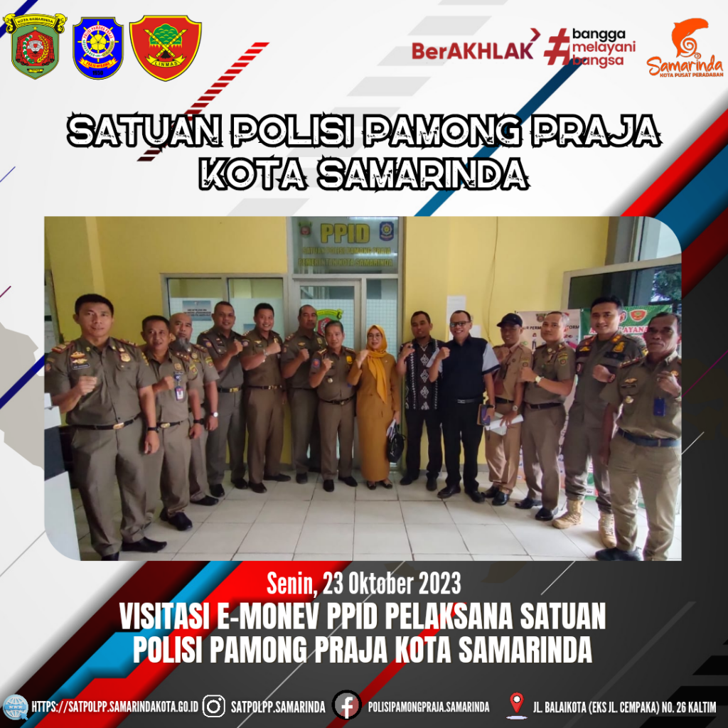 Visitasi E-Monev PPID Pelaksana Satuan Polisi Pamong Praja Kota Samarinda