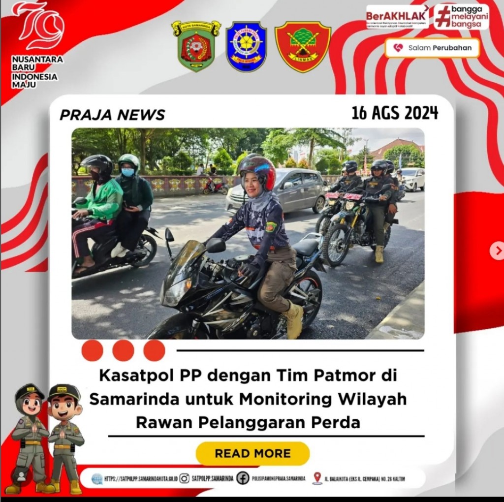 Kasatpol PP Samarinda bersama dengan Tim Patroli Motor (Patmor) melaksanakan patroli