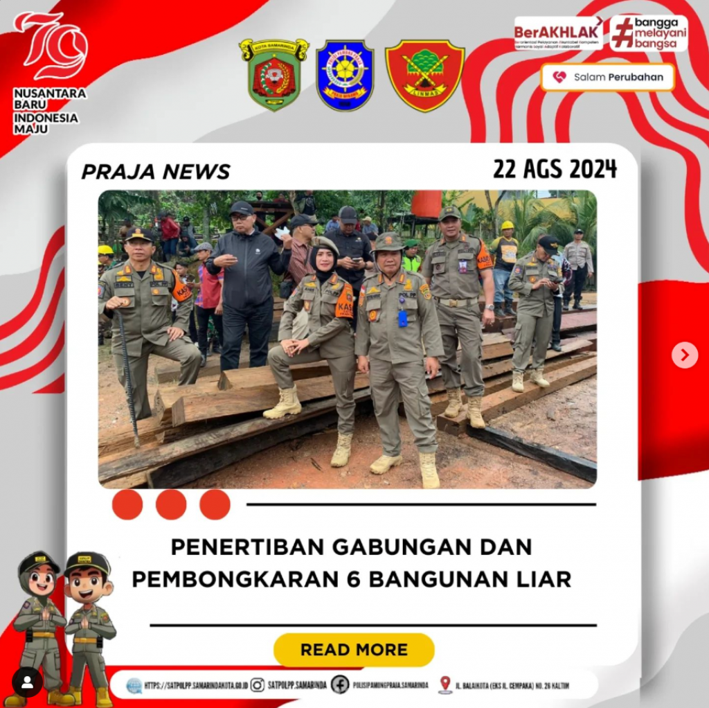 Penertiban Gabungan dan Pembongkaran 6 Bagunan Milik Aset, Loa Janan Ilir