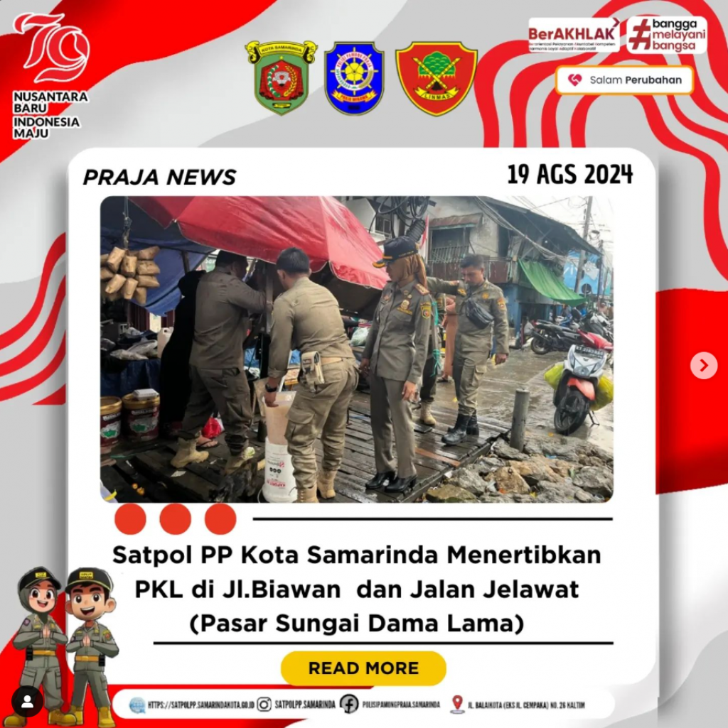 Penertiban PKL Jalan Jelawat (pasar sungai dama lama) dan Jalan Biawan