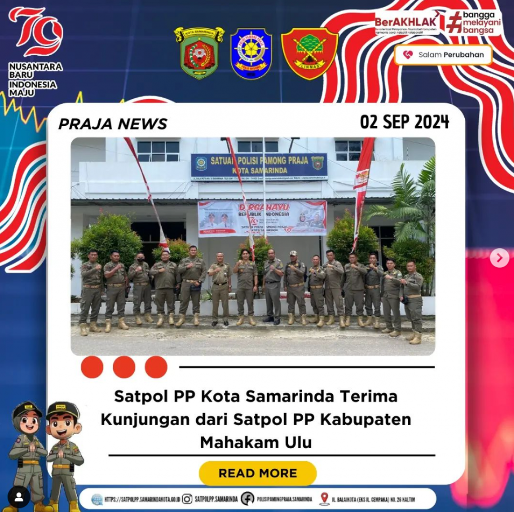 Kunjungan Kerja dari Satuan Polisi Pamong Praja Kabupaten Mahakam Ulu