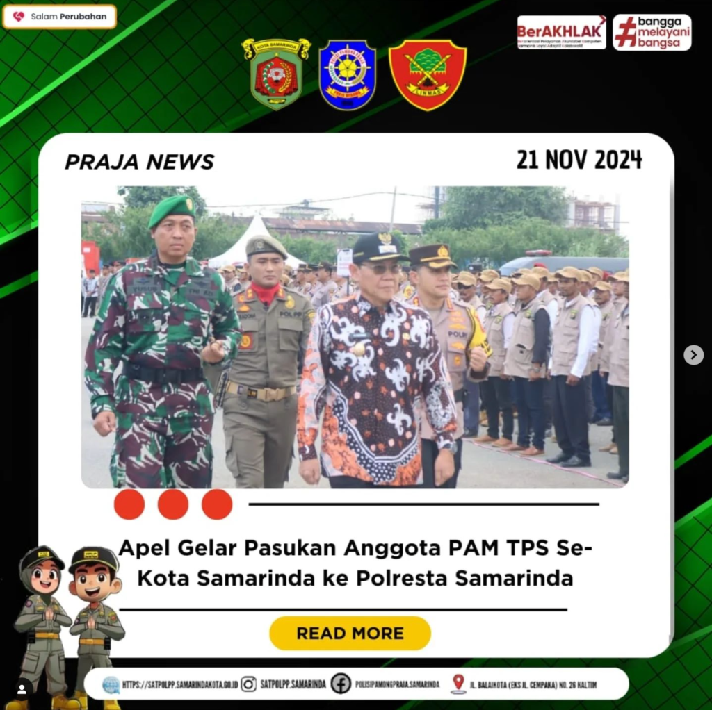 Apel Gelar Pasukan Anggota PAM TPS Se-Kota Samarinda Ke Polresta Samarinda, Pilkada Serentak 2024
