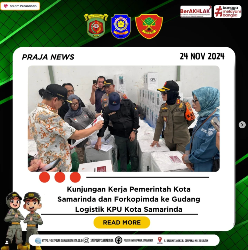 Kunjungan Pemerintah Kota Samarinda ke Gudang Logistik KPU Kota Samarinda Bersama Forkopimda